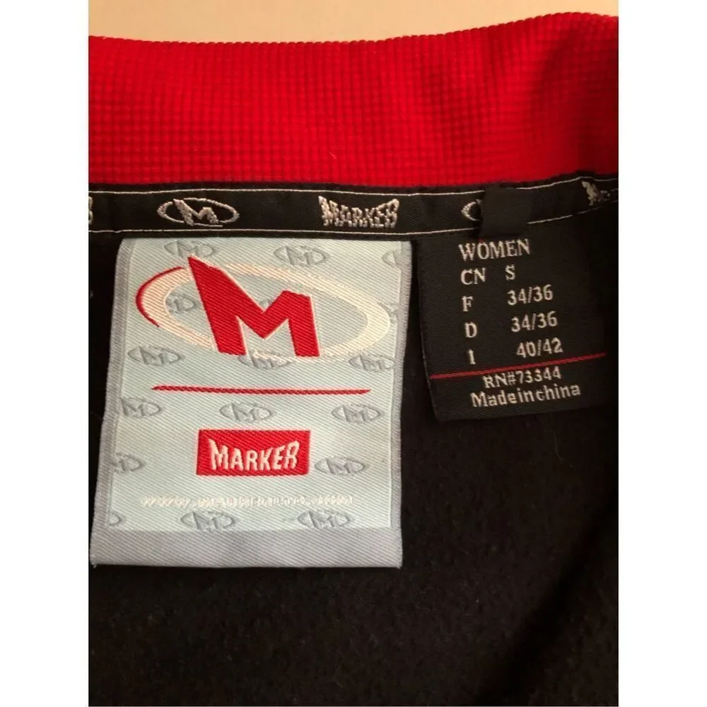 Marker Women’s M Red Black Softshell Fleece Lined Zip Jacket